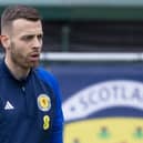 Angus Gunn during a Scotland training session at Lesser Hampden ahead of the Euro 2024 qualifier against Cyprus. (Photo by Ross MacDonald / SNS Group)