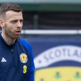 Angus Gunn during a Scotland training session at Lesser Hampden ahead of the Euro 2024 qualifier against Cyprus. (Photo by Ross MacDonald / SNS Group)