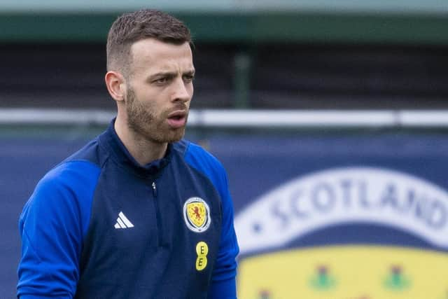 Angus Gunn during a Scotland training session at Lesser Hampden ahead of the Euro 2024 qualifier against Cyprus. (Photo by Ross MacDonald / SNS Group)