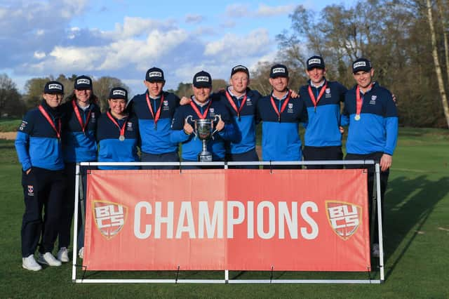 University of St Andrews, represented by Josie Baker, Lucy Jamieson, Megan Ashley, James Conn, Roddy McAuley (c), Adam Charlton, William Draper, Charlie Reynolds, Tom Parker, won the BUCS title for the second year in a row.