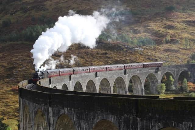 The Jacobite train crossing the Glenfinnan viaduct, which operator West Coast Railways says is threatened by the cost of safety improvements. (Photo by West Coast Railways)