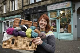 Jessica James-Thomson outside her Ginger Twist shop in the Abbeyhill area of Edinburgh. Picture: Greg Macvean.