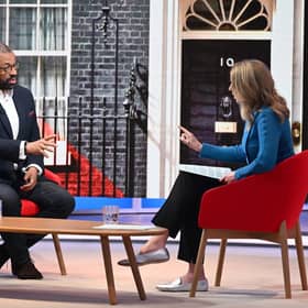 Home Secretary James Cleverly on the BBC's Sunday with Laura Kuenssberg programme. Picture: Jeff Overs/BBC/PA Wire