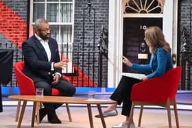 Home Secretary James Cleverly on the BBC's Sunday with Laura Kuenssberg programme. Picture: Jeff Overs/BBC/PA Wire