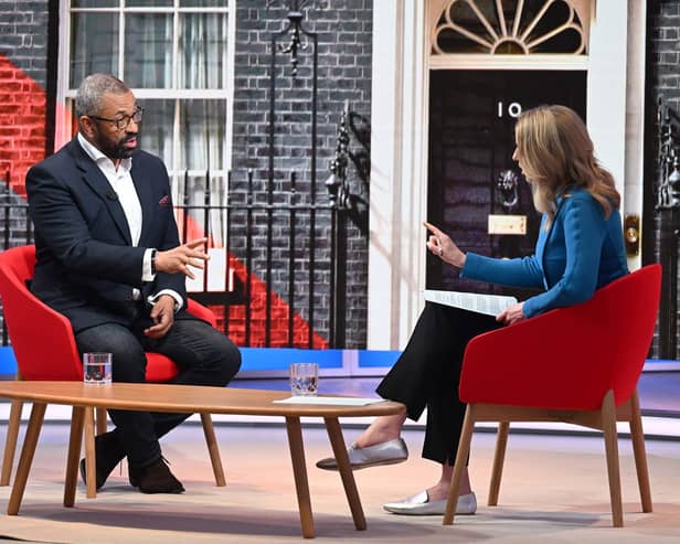Home Secretary James Cleverly on the BBC's Sunday with Laura Kuenssberg programme. Picture: Jeff Overs/BBC/PA Wire