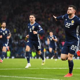 Scotland's Oliver Burke celebrates his winning goal against Cyprus in 2019 and still dreams of more moments like this.