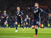 Scotland's Oliver Burke celebrates his winning goal against Cyprus in 2019 and still dreams of more moments like this.