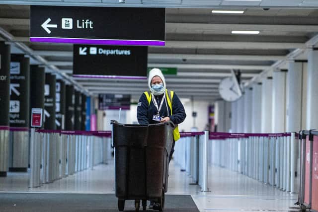 Edinburgh Airport has seen a huge reduction in the number of passengers during the pandemic (Picture: Lisa Ferguson)