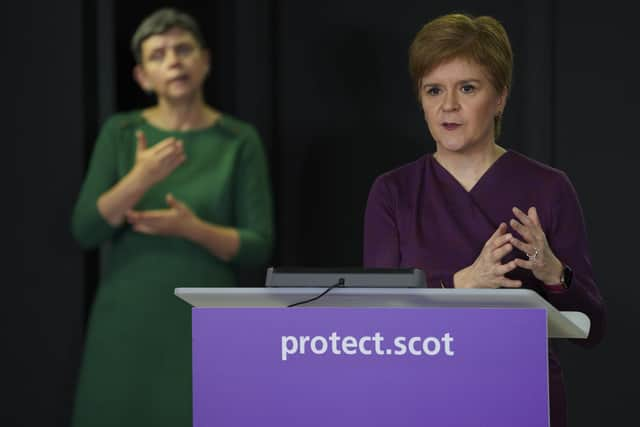 Nicola Sturgeon gives daily coronavirus updates from St Andrew's House in Edinburgh.