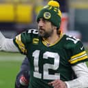 Aaron Rodgers guided the Green Bay Packers into the NFC Championship game with a win over Los Angeles Rams at Lambeau Field. Picture: Stacy Revere/Getty Images