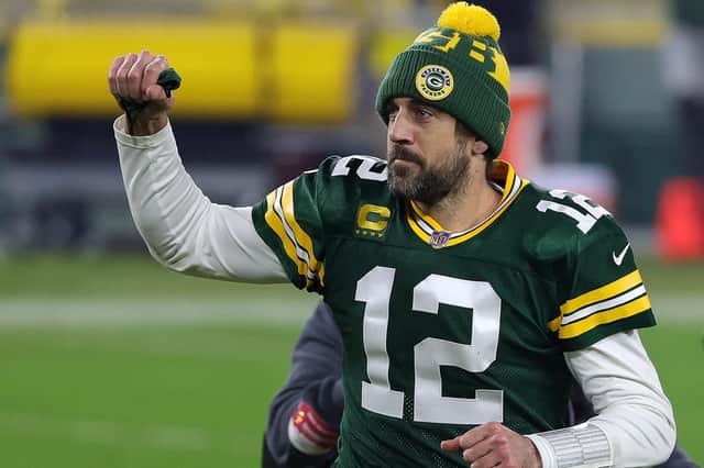 Aaron Rodgers guided the Green Bay Packers into the NFC Championship game with a win over Los Angeles Rams at Lambeau Field. Picture: Stacy Revere/Getty Images