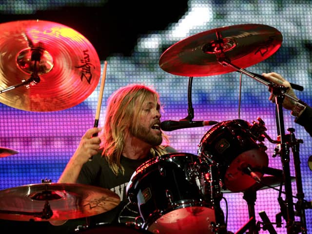 Taylor Hawkins of the Foo Fighters performing live at the V Festival at Hylands Park in Chelmsford, Essex.