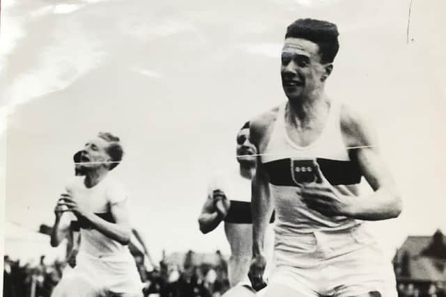 Bob Hay in action on the athletics track