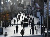 A view of Buchanan Street in Glasgow City Centre during lockdown tier 4.