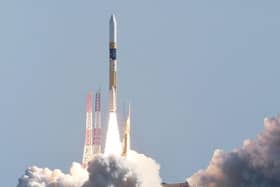 A H-IIA rocket carrying a small lunar surface probe and other objects lifts off from the Tanegashima Space Centre on Tanegashima island, Kagoshima prefecture on September 7, 2023. Japan launched on September 7 a rocket carrying what it hopes will be its first successful Moon landing. Picture: JIJI Press/AFP via Getty Images