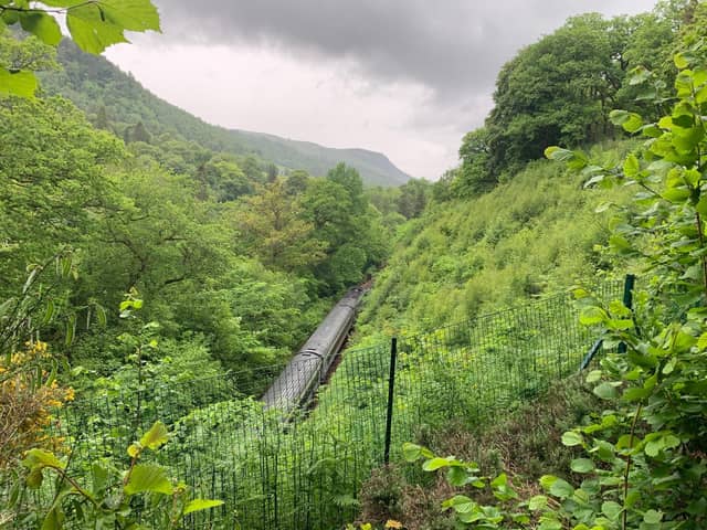 The new fence has been put up by the railway line at Killiecrankie to stop photographers trespassing to get a perfect shot. PIC: Network Rail.