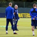 Dr John MacLean speaks to the Scotland squad. (Photo by Craig Williamson / SNS Group)