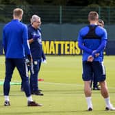 Dr John MacLean speaks to the Scotland squad. (Photo by Craig Williamson / SNS Group)