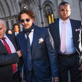 Actor Johnny Depp, centre.