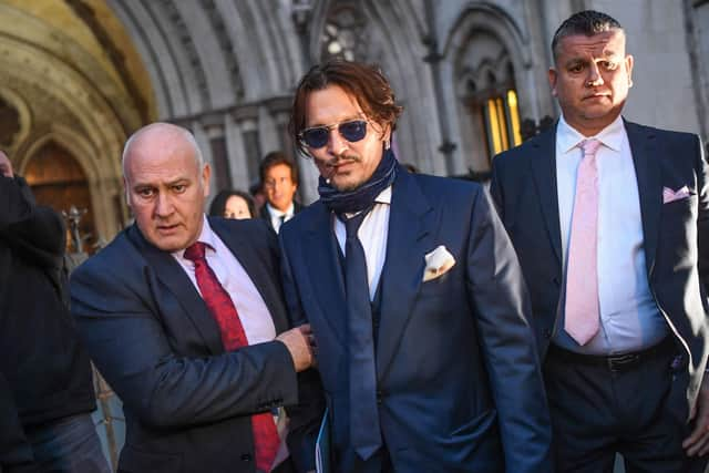 Actor Johnny Depp, centre.