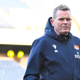 EDINBURGH, SCOTLAND - APRIL 06: Edinburgh Head Coach Sean Everitt pre-match during an EPCR Challenge Cup match between Edinburgh Rugby and Aviron Bayonnais at Scottish Gas Murrayfield, on April 06, 2024, in Edinburgh, Scotland. (Photo by Paul Devlin / SNS Group)