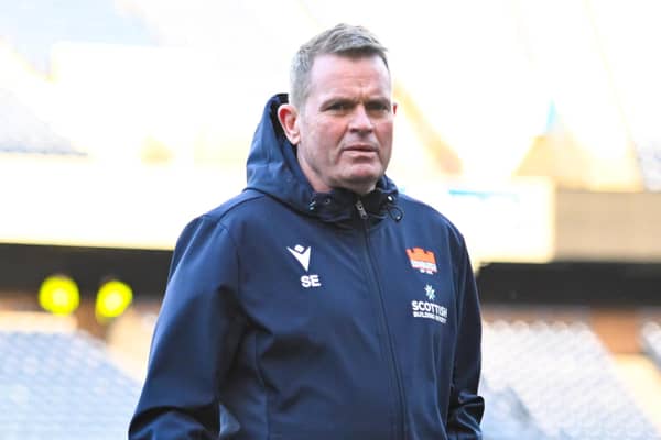 EDINBURGH, SCOTLAND - APRIL 06: Edinburgh Head Coach Sean Everitt pre-match during an EPCR Challenge Cup match between Edinburgh Rugby and Aviron Bayonnais at Scottish Gas Murrayfield, on April 06, 2024, in Edinburgh, Scotland. (Photo by Paul Devlin / SNS Group)