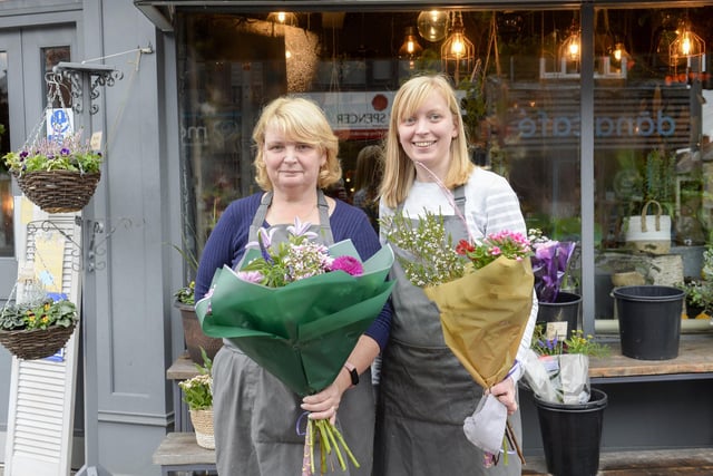 Laura Oates and her mum Debbie outside Flourish florists in Crookes. Picture: Dean Atkins.
