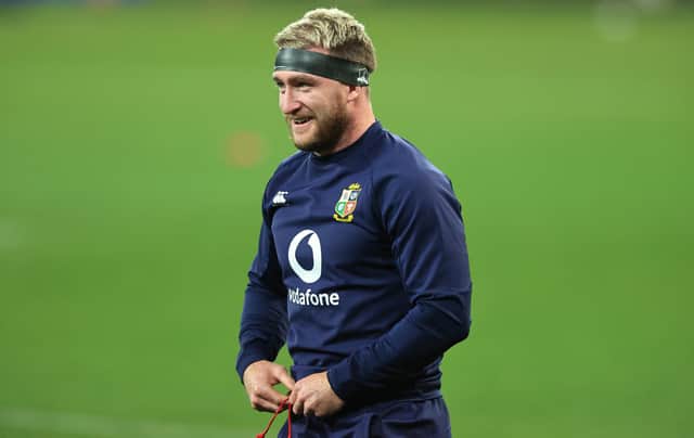 Stuart Hogg did some training on the pitch ahead of the Lions' match against South Africa A. Picture: David Rogers/Getty Images