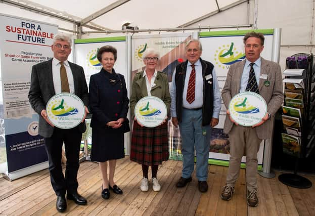 The Wildlife Estates Scotland presentations by HRH The Princess Royal. HRH The Princess Royal with (left to right) Edward Douglas Miller, Bavelaw Estate; Joanna Macpherson, Attadale Estate; Mark Tennant, Chairman, Scottish Land & Estates; WES chair, Dee Ward. Picture: Ian Jacobs