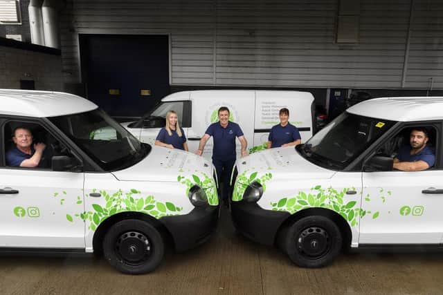 Glasgow-headquartered Clyde Munro Dental Group has bought the new vans from the London Electric Vehicle Company (LEVC). Picture: Ian Georgeson