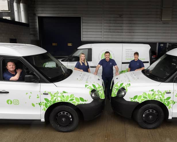Glasgow-headquartered Clyde Munro Dental Group has bought the new vans from the London Electric Vehicle Company (LEVC). Picture: Ian Georgeson