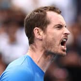 Andy Murray celebrates his win over Nikoloz Basilashvili at the Australian Open - but was left annoyed the sections of the crowd. (Photo by Cameron Spencer/Getty Images)