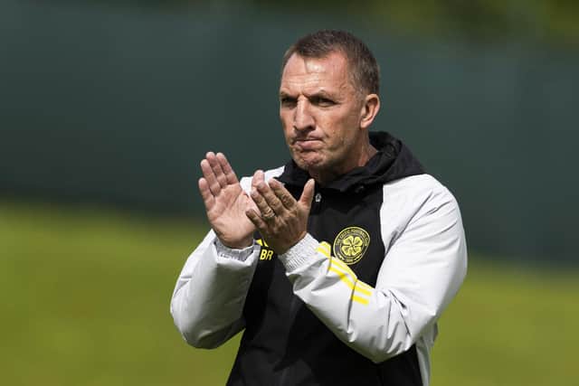 Manager Brendan Rodgers during a Celtic training session at Lennoxtown this week. (Photo by Craig Foy / SNS Group)