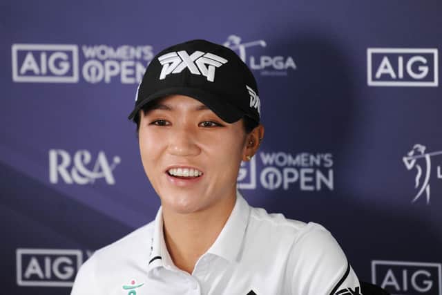 Lydia Ko talks during a press conference prior to the AIG Women's Open at Carnoustie Golf Links. Picture: R&A via Getty Images.