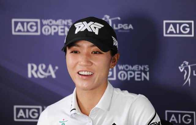 Lydia Ko talks during a press conference prior to the AIG Women's Open at Carnoustie Golf Links. Picture: R&A via Getty Images.