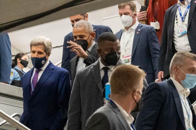 Barack Obama spotted heading into meetings at COP26 (Photo: Craig Sinclair).