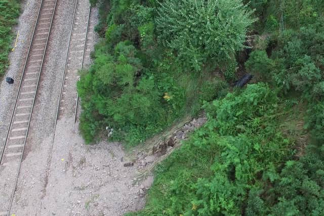 Debris from the drain was washed onto the track. Picture: Rail Accident Investigation Branch