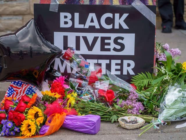 A memorial left for George Floyd who died in custody on 26 May in Minneapolis, Minnesota (Photo: KEREM YUCEL/AFP via Getty Images)