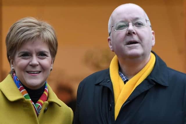 Former first minister Nicola Sturgeon and her husband, the SNP's former chief executive Peter Murrell. Image: Andy Buchanan/Getty Images.