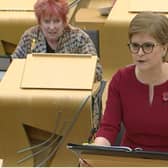 Nicola Sturgeon speaks at First Minister's Questions. Picture: Scottish Parliament
