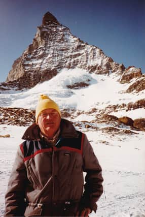 Keen skier Jim Currie at Zermatt in Switzerland