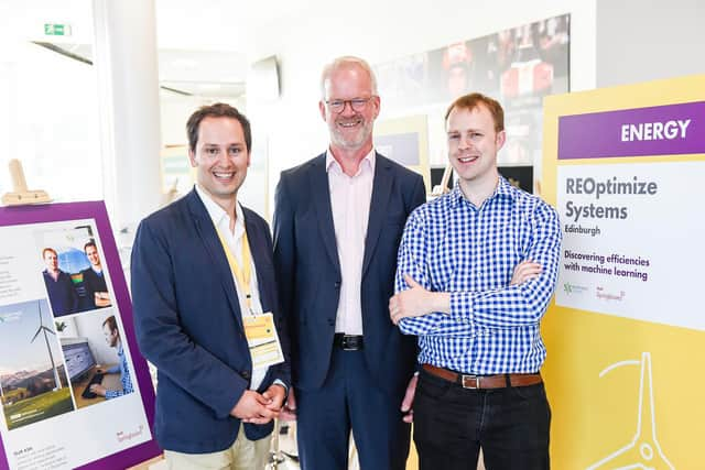 Members of the team at University of Edinburgh start-up REOptimize Systems, pictured before the Covid crisis. Picture: David Jensen