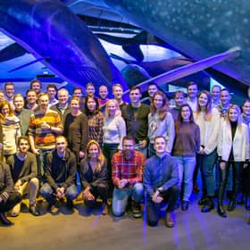 Team members of Dohop, the Icelandic airline software vendor, which has raised an undisclosed growth equity round from Scottish Equity Partners, pictured before the pandemic.