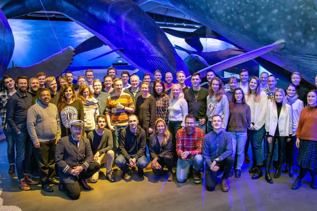 Team members of Dohop, the Icelandic airline software vendor, which has raised an undisclosed growth equity round from Scottish Equity Partners, pictured before the pandemic.