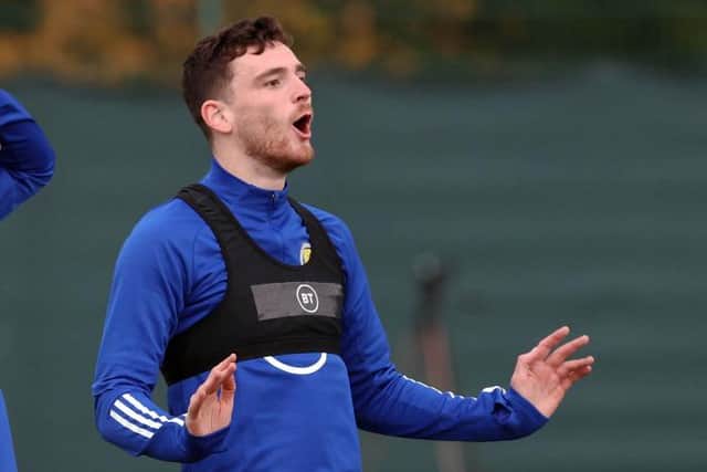 Captain Andy Robertson during Scotland training at Oriam on November 11, 2020 (Photo by Alan Harvey / SNS Group)