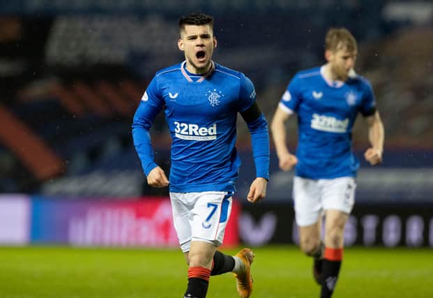 Rangers attacker Ianis Hagi celebrates after scoring the only goal of the game against St Johnstone. Picture: SNS