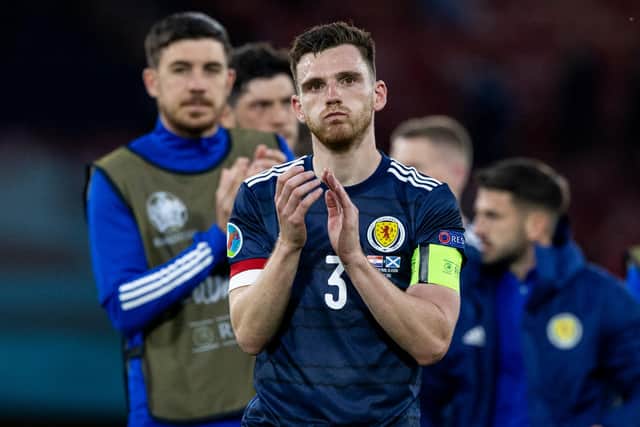 Andy Robertson after Scotland's loss to Croatia. Picture: Craig Williamson/SNS