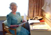 The Queen at work on the Royal Train. Picture: Fiona Hanson/Press Association