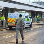 The scene at Glasgow Airport. Picture, John Devlin