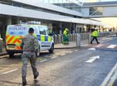 The scene at Glasgow Airport. Picture, John Devlin